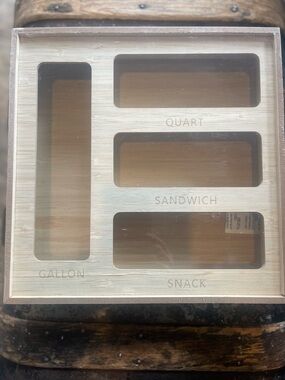 Bamboo Wooden Labeled Bag Storage Organizer - NEW Sealed Package